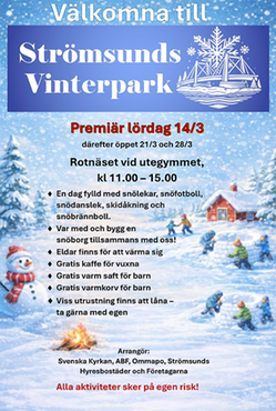 Affisch om Strömsunds vinterpark. 